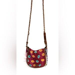 Will Leather Goods Multicolor Kantha Quilted Cotton Small Shoulder Bag Upcycled